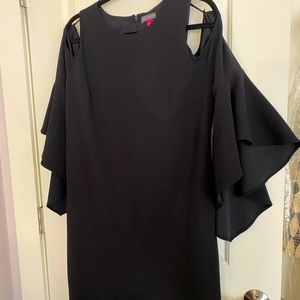 Wing Sleeved Black Dress